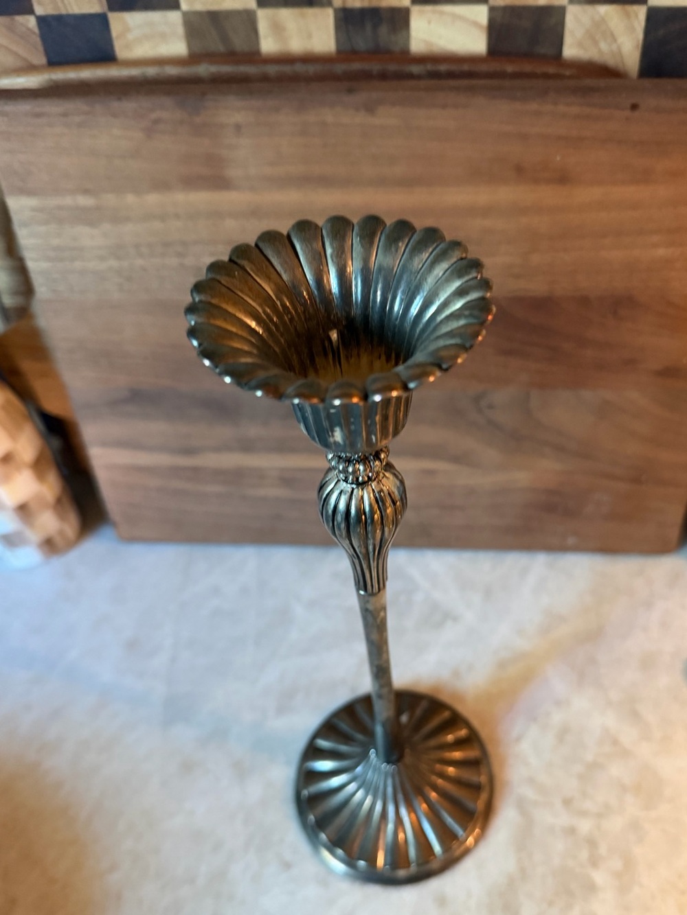 Vintage Godinger silver plated candlestick holder 10”